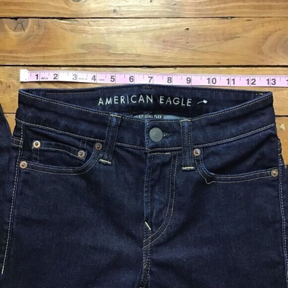 Aeo skinny dark blue jeans 26 - Picture 7 of 9
